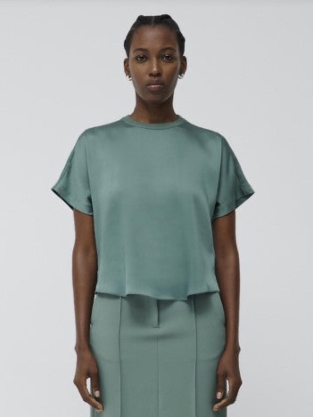 NWT $295 Simkhai Addy Combo T-Shirt In Park Slope Green Size Small